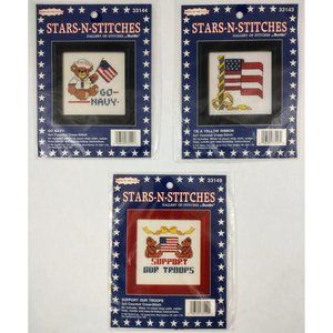 3 counted cross stitch kits - Stars-n-Stitches by Bucilla Gallery of Stitches